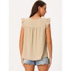 Seta T Women's Swiss Dots Casual Summer Crewneck Ruffle Sleeveless Shirt - 4 of 4