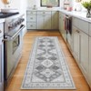 Washable Vintage Chenille Floral Print Farmhouse Area Rugs for Home Office - 3 of 4