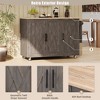 51" Farmhouse Rolling Kitchen Island Kitchen Storage Cart on Lockable Wheels with Drop Leaf, Storage Racks, Towel Rack, Brown/Black-ModernLuxe - 4 of 4