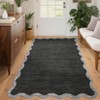 Washable Rug Modern Scalloped Rug Non Slip, Neutral Indoor Carpet - 3 of 4