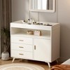 GustoWave Wooden Diaper Changing Table, 3-Drawer Changer Dresser with Safety Belt and Rails, Dresser with Changing Table Top, Dresser for Nursery - 2 of 4