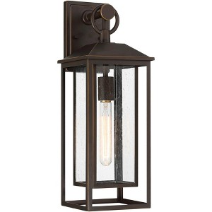 John Timberland Califa 20" High Traditional Outdoor Wall Light Fixture Mount Porch House Exterior Weatherproof Brown Bronze Finish Clear Glass Shade - 1 of 4