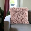 HomeRoots 20" Pale Pink Soft Nubby Shag Throw Pillow - 2 of 3