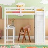 NicBex Twin Size Bunk Bed with Desk Loft Bed Wood Bed Frame with Wardrobe, Inclined Ladder and Guardrail, No Box Spring Required - 2 of 4