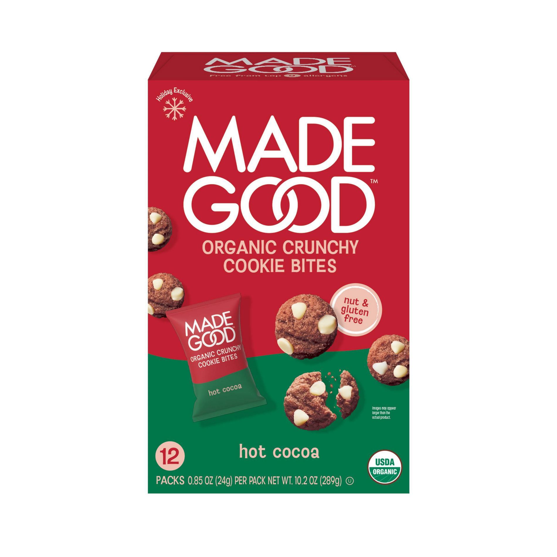 MadeGood Organic Crunchy Hot Cocoa Mini Holiday Cookies - 10.2oz