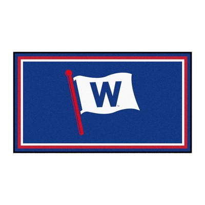 MLB Chicago Cubs 3'x5' W Logo Plush Area Rug - Blue
