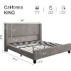 AMERLIFE Upholstered Bed Frame with 50.8" Tall Headboard - 3 of 4