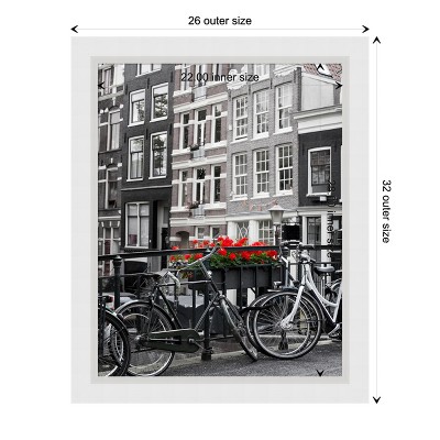 Blanco White Geometric Wood Wall Picture Frame