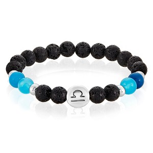 Men's Zodiac Lava and Agate Stone Bead Stretch Bracelet - West Coast Jewelry - 1 of 4