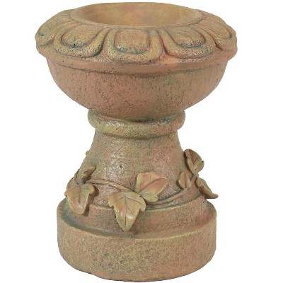 Sunnydaze Vintage Vine and Leaf Indoor/Outdoor Column-Style Gazing Globe Stand for Stemless Gazing Globes - 12" H - Autumn Leaf