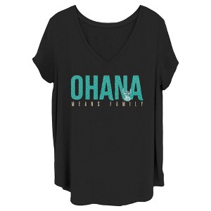 Junior's Women Lilo & Stitch Bold Ohana means Family T-Shirt - 1 of 4