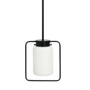 Storied Home Ezra - Metal and Frosted Glass Convertible Flush Mount/Pendant Ceiling Light - 1 of 4