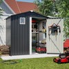 Vynxaria 6'x4' Metal Outdoor Storage Shed, Steel Utility Tool Shed with Lockable Door & Transparent Window for Backyard/Garden/Patio, Black - 2 of 4