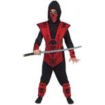 Fun World Boys' Skull Ninja Costume - Size 4-6 - Red