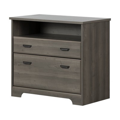 Versa 2 Drawer File Cabinet Gray Maple - South Shore