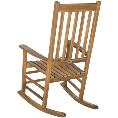 Acacia Wood Brown Teak Finish Contemporary Rocking Chair 26"