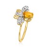 Ross-Simons 0.40 Carat Citrine and .10 ct. t.w. Diamond Bee Ring in 14kt Yellow Gold Size 9 - 3 of 4