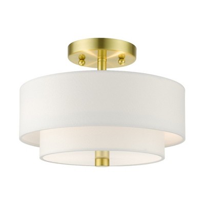 Livex Lighting Meridian 2 - Light Semi-Flush Mount in  Satin Brass
