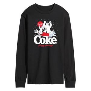 Men's - Coca Cola - Happy Holidays Sledding Long Sleeve Graphic T-Shirt - 1 of 3