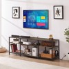 VECELO TV Stand with Power Outlets, Industrial Entertainment Center with 3-Tier Open Storage Shelves, 63 Inch - 3 of 4