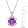 EVERLY JEWELRY | Sterling Silver 4ct TGW Amethyst and White Topaz Drop Pendant with Chain, 18 inc - 2 of 4