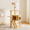 Modern Cat Tree Tower with Scratching Posts Acrylic Hammock and Wooden Condo for Indoor Small and Large Cats - LAOTIES - 3 of 4