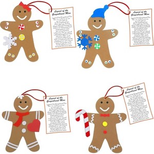 4E's Novelty 12 Pack Legend of Gingerbread Man Ornament Craft - Foam Christmas Ornaments Set for Ages 4-12, DIY GingerBread Crafts for Christmas Tree - 1 of 4