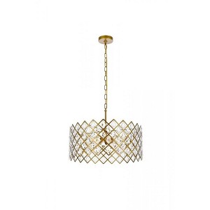 Elegant Lighting Lyla 21 inch pendant in brass - 1 of 4