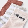 Women's Cushioned Striped 3pk Mid Crew Socks - Universal Thread™ 4-10 - 3 of 3
