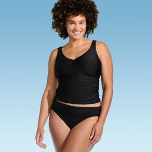 Lands' End Women's Shirred Tankini Top - 1 of 3