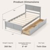 Infans Twin Wooden Platform Bed Frame with Two Storage Drawers Slats Support Gray - 2 of 4