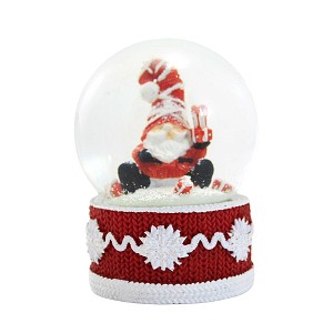 5.25 In Festive Santa Water Globe Snowflakes Presents Waterball Water Globes - 1 of 3