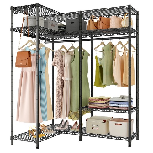  Closet Kit with Hanging Rods & Shelves - Corner Closet