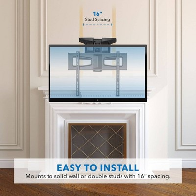 Black Motorized Full-Motion Fireplace TV Wall Mount Bracket