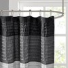 PAGED Faux Silk Dupioni Shower Curtain with Pintuck Detailing, 72x72" Colorblock Design Shower Curtain for Bathroom with Light Sheen - 4 of 4