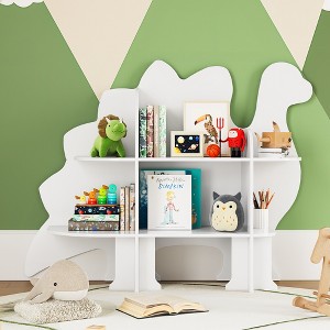 Arceso  Kids Bookshelf, Toddler Bookshelf for Kids, Baby Montessori Bookshelf and Toy Storage, Wooden Kids Bookcase, Book Shelf White - 1 of 4