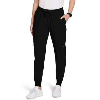 Women's Sunrise Uniforms Basic Jogger scrubs set (Light top, Easy trousers)  black