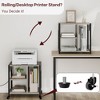 3 Tier Printer Stand with Charging Station, Mobile Printer Table with Storage Shelf & Lockable Wheels for Home Office, Living Room - 2 of 4