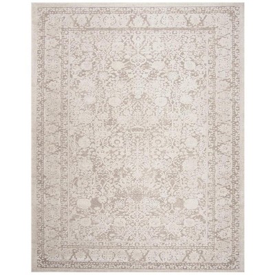 Beige and Cream Floral Synthetic Area Rug 8' x 10'