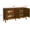 CAVINAS Modern Solid Wood Sideboard Cabinet with Geometric Pattern & Adjustable Shelves,Buffet Cabinet with Storage for Kitchen,Dining Room - 4 of 4