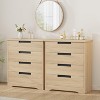 4 Drawer Dresser for Bedroom, Natural Wooden Chest of Drawers with Embedded Handles Design, for Living Room, Bedroom - 4 of 4