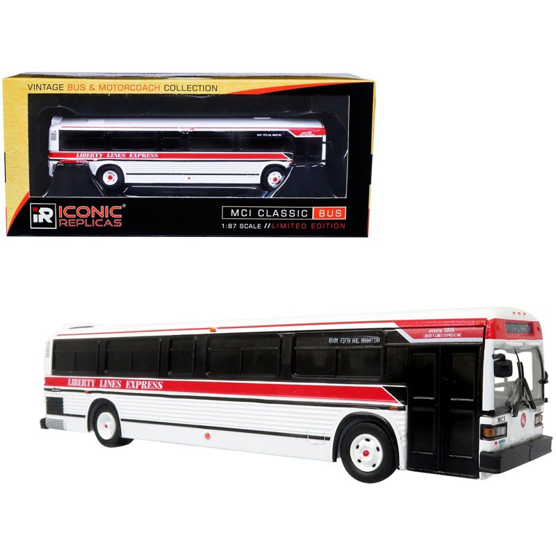 MCI Classic City Bus Liberty Lines Express "BXM Fifth Ave. Manhattan" 1/87 Diecast Model by Iconic Replicas, 1 of 4
