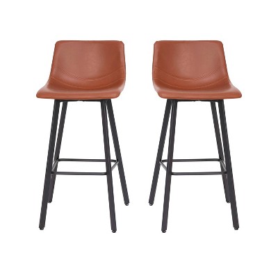 Taylor & Logan Set of 2 Brandy Bucket Seat Barstools