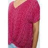 WEST K Women's Leah V Neck Short Dolman Sleeve Front Knob Blouse - 3 of 3