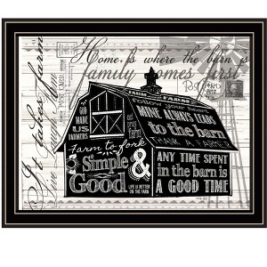 HomeRoots SIMPLE & GOOD BARN Black Framed Print Wall Art - 1 of 4