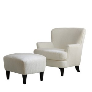 GDFStudio Gerald Contemporary Boucle Upholstered Club Chair and Ottoman Set - 1 of 4
