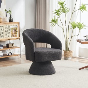 Swivel Accent Chair Armchair, Round Barrel Chair in Fabric for Living Room Bedroom - 1 of 4