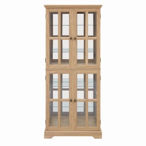 Bella Depot 68.7''H Antique Display Cabinet with Glass Doors Adjustable Shelves - 1 of 4