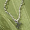 Pure Collection by Ross-Simons Black Diamond Initial Paper Clip Link Toggle Necklace in Sterling Silver - 2 of 3