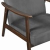 CAVINAS Velvet Accent Chair with Dark Walnut Finish,Mid-Century Upholstered Living Room Chairs,Reading Chairs for Living Room - 3 of 4